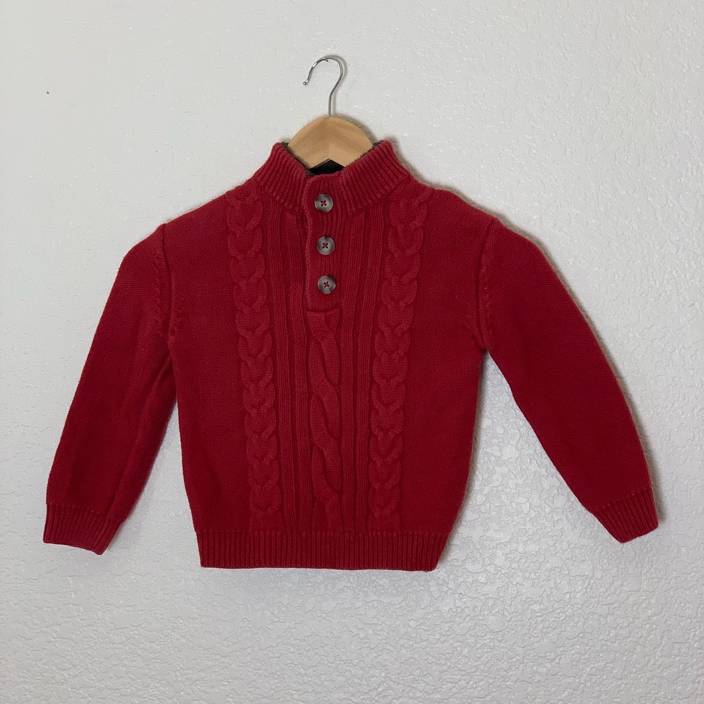 Cherokee | Cable knit red button front sweater boys 4T